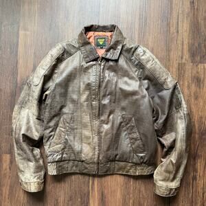 Vintage Scout by Cellini Distressed Brown Leather Jacket Men’s 38